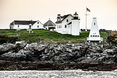 Tenants Harbor Light Over Rocky Ledge - Gritty Look